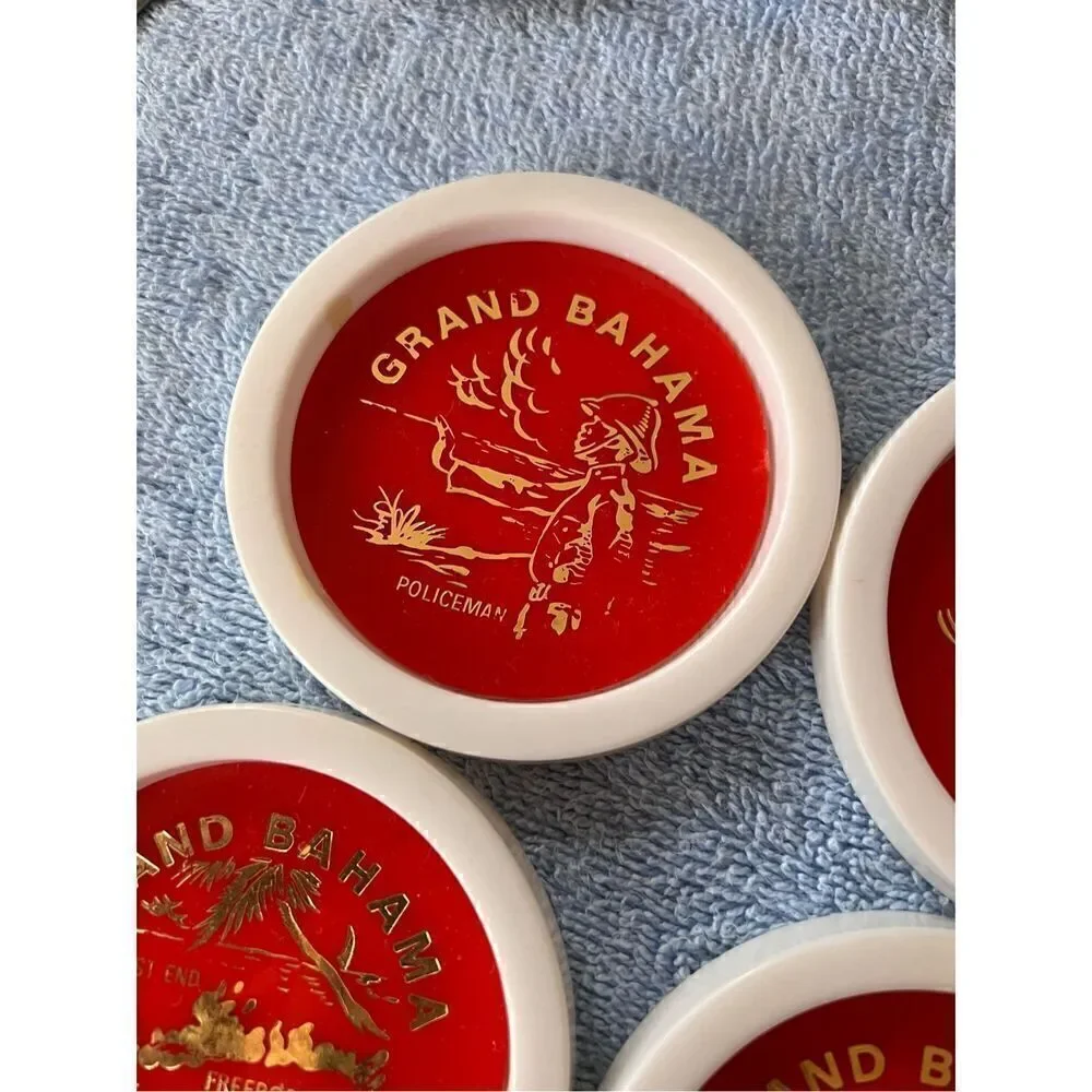 Vintage Coaster Set Tiki Hawaiian Costal